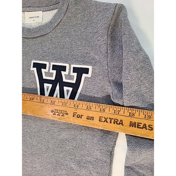 Wood Wood designer art sweatshirt SMALL Original BigLogo 4 " X 5" - Picture 4 of 7